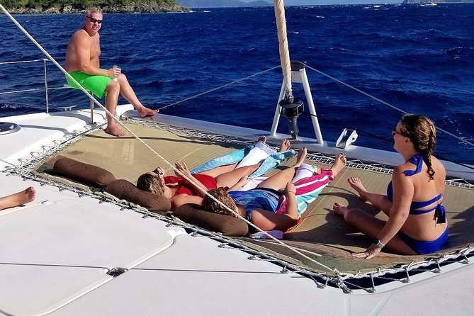 Catamaran Sail to Jost Van Dyke (Soggy Dollar Bar) - Sailing across the Northern Cays