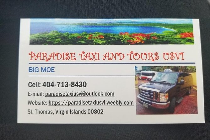 PARADISE TAXI & TOURS USVI-St. Thomas- Airport Transfer to Ritz Carlton Elysian - Key points to know before you book