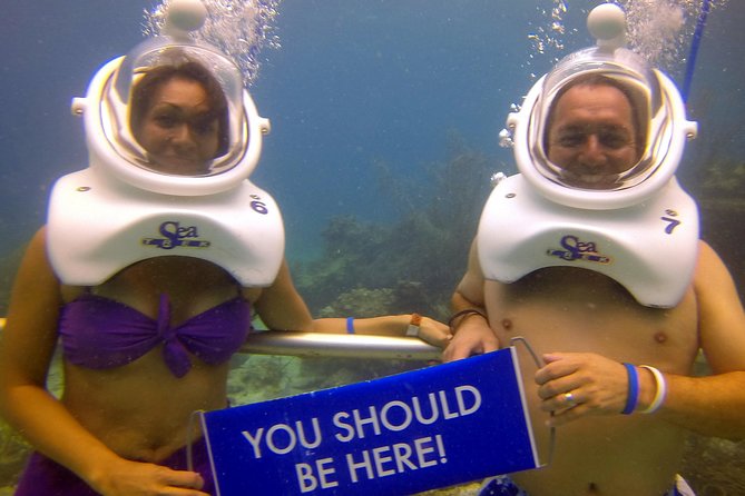 Sea Trek Helmet Dive at Coral World Ocean Park - Following the underwater trail near the Observation Tower