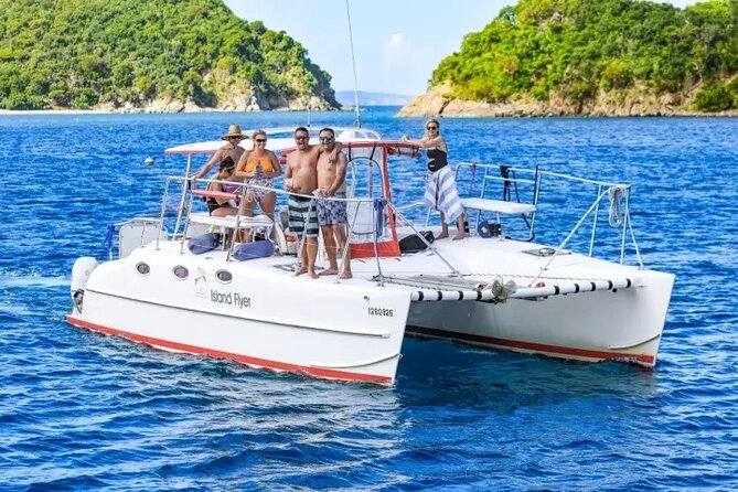 St Thomas~St John Snorkel, Swim & Beach Trip on MV Island Flyer - Choosing a snorkel stop around St. John
